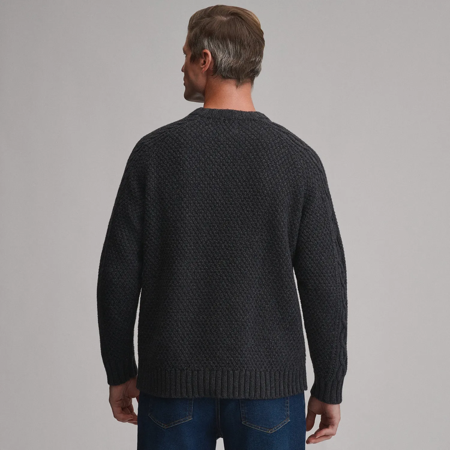 Eddie Bauer Northwest Cable-Knit pulover Natural tricotat