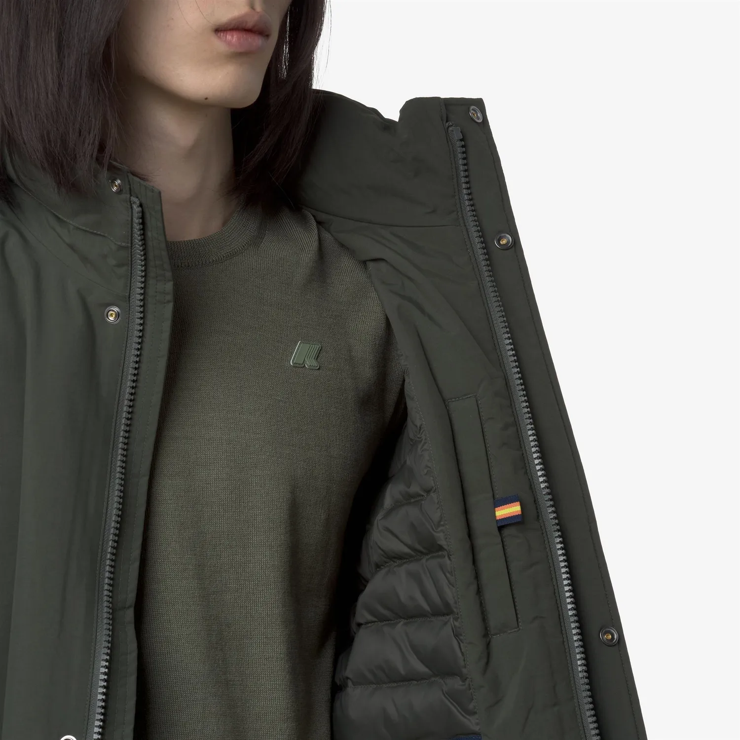 K-Way Arsene Warm Ottoman geacă verde impermeabilă
