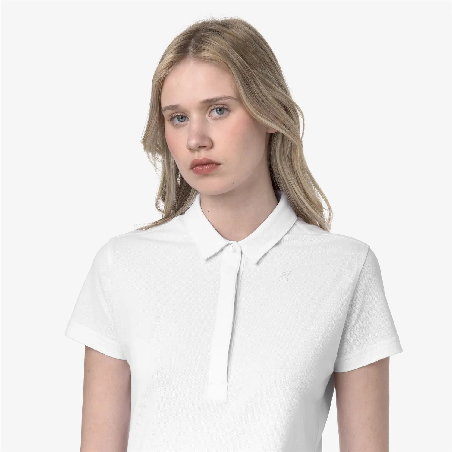 K-Way Amedea Pique Slim polo damă alb bumbac