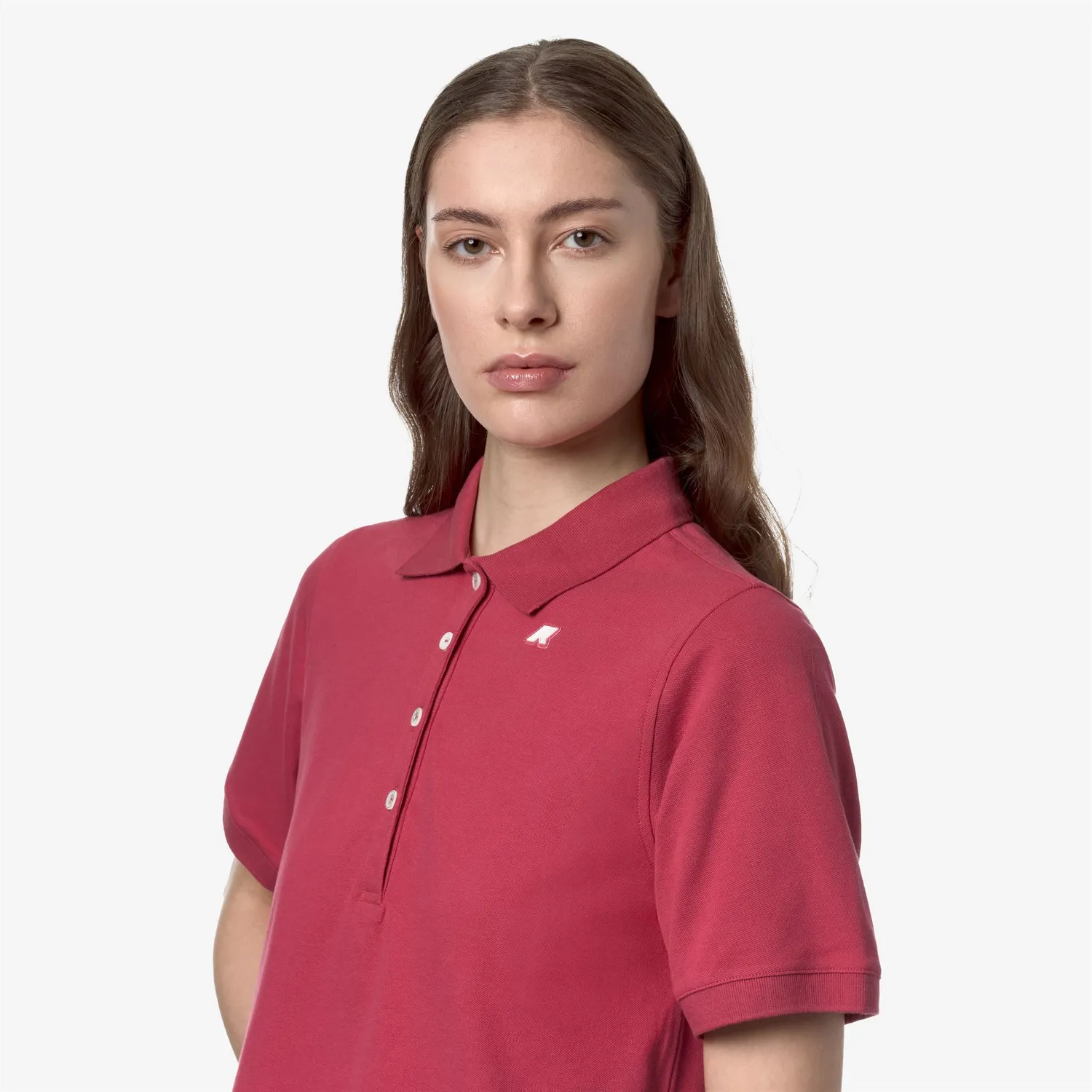 K-Way Liselle polo dama roz inchis bumbac stretch