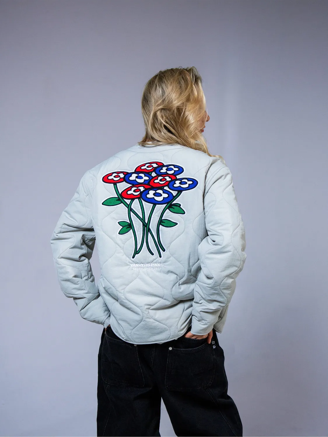 Alpha Industries Vandy The Pink Liner geacă gri rezistentă