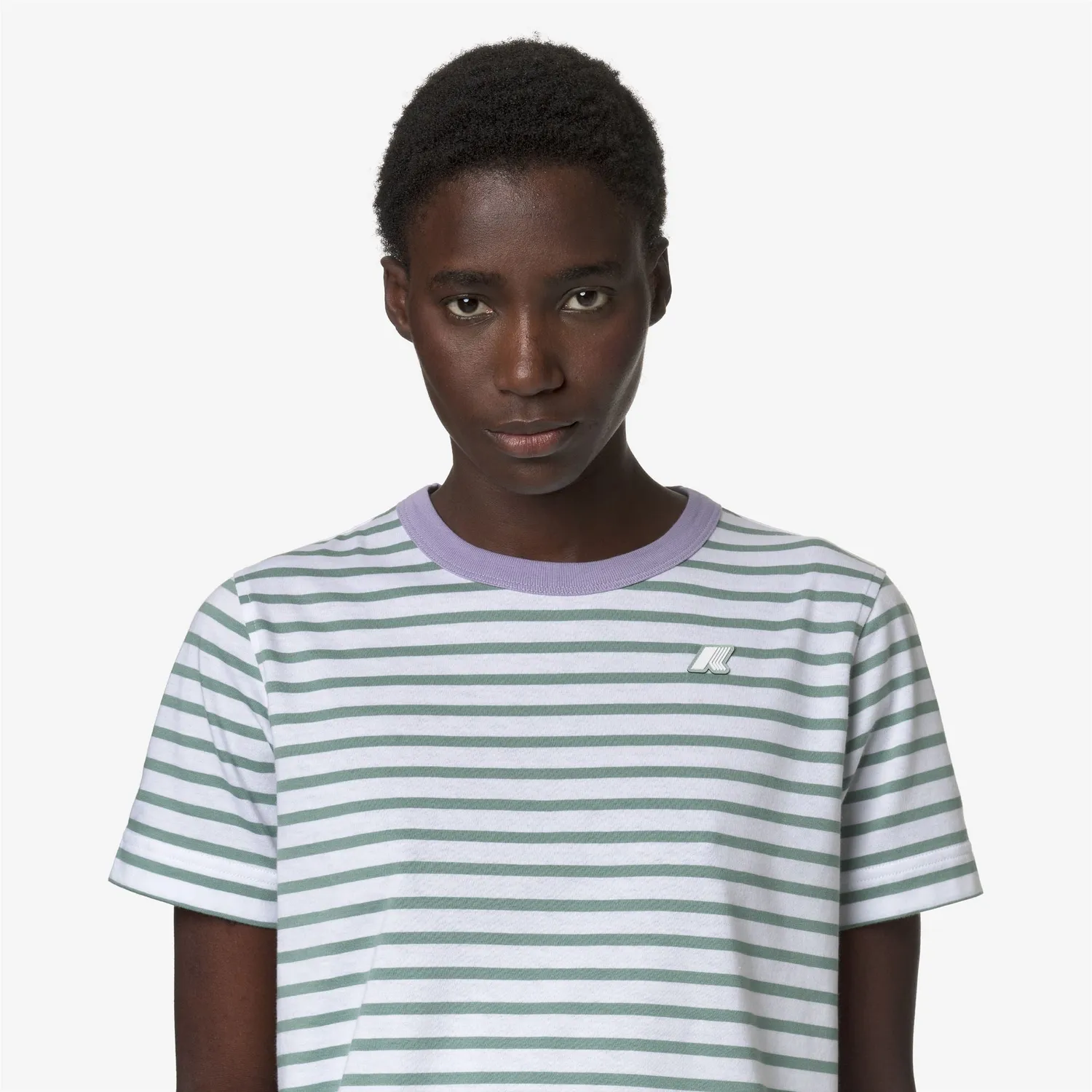 K-Way Emeli Stripes tricou dama alb dungi