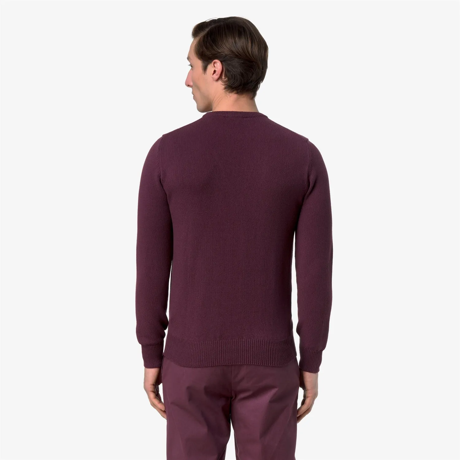 K-Way Sebastien pulover barbati Violet Mauve Wine bumbac