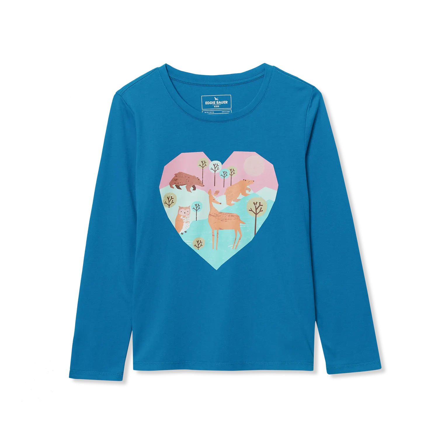 Eddie Bauer Girls Graphic Long Sleeve Tee bluza lila pastel bumbac