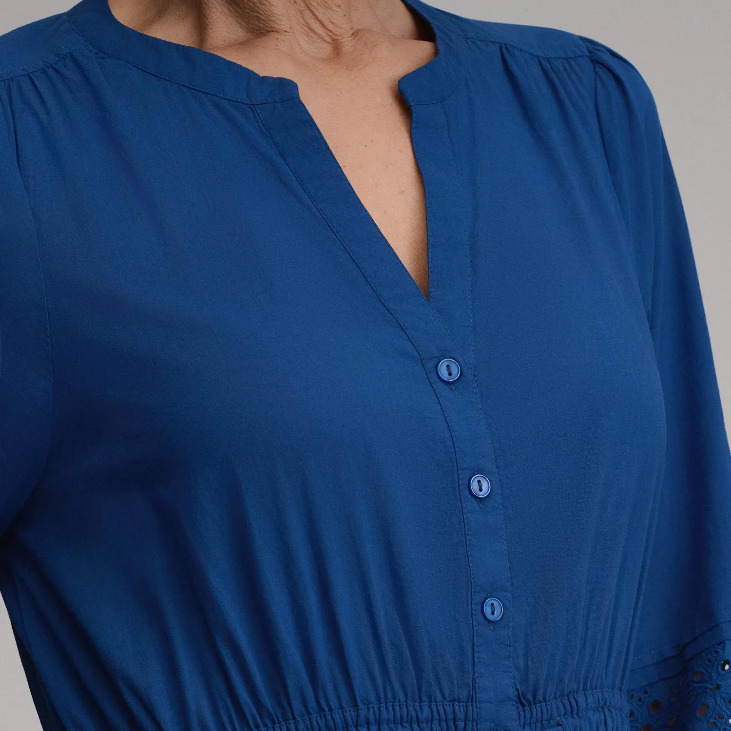 Eddie Bauer rochie Eyelet Royal cu cordon maneca 3/4