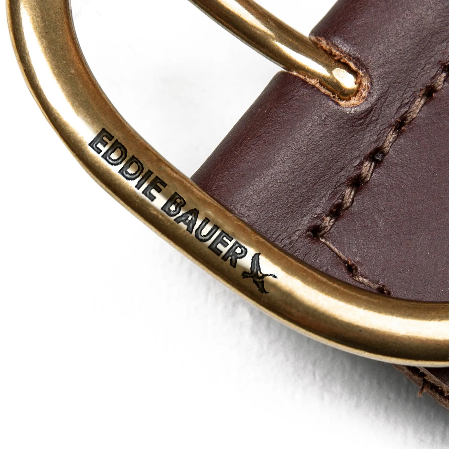 Eddie Bauer Center Bar Curea Piele Maro Impletita