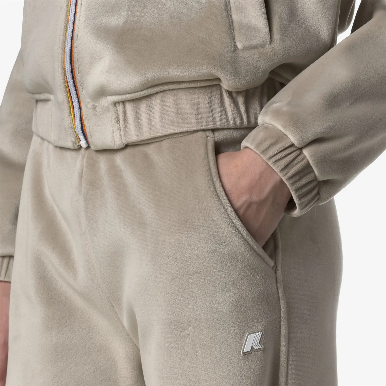 K-Way Jenny Velour Polar pantaloni dama bej caldurosi