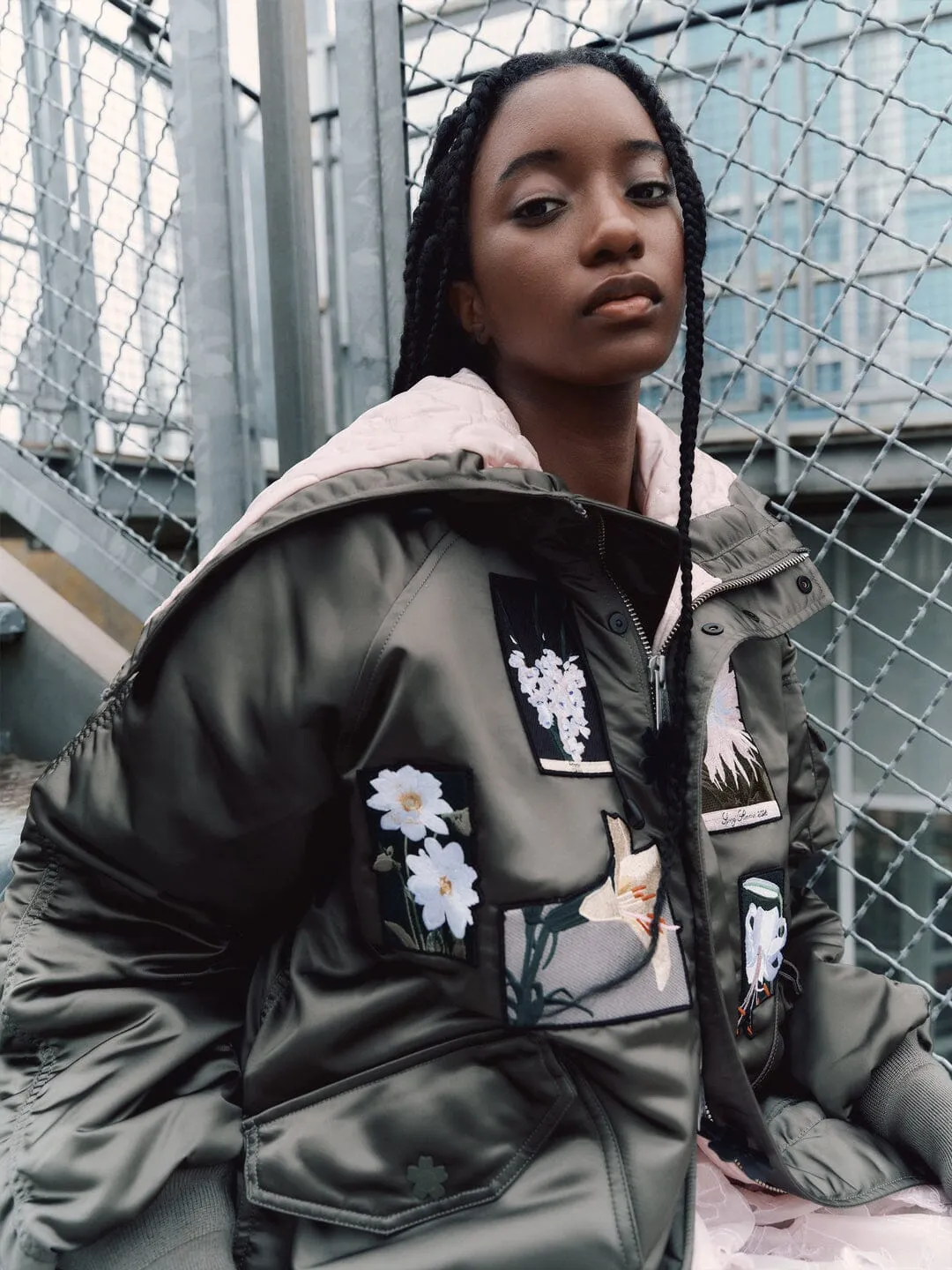 Alpha Industries Cecilie Bahnsen N-2B Patch parka Vintage Green flori