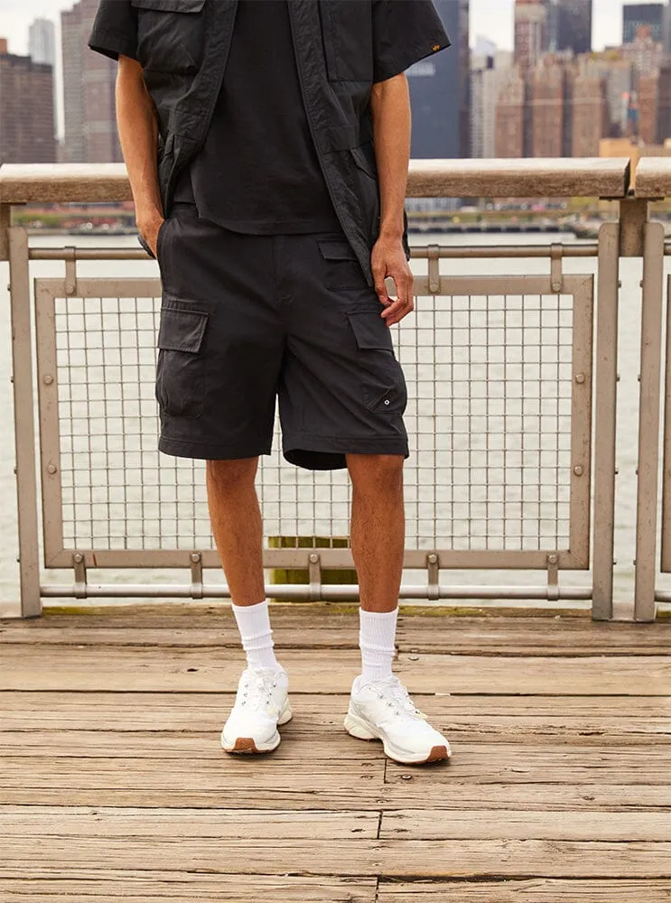 Alpha Industries Convertible pantaloni cargo negri ripstop