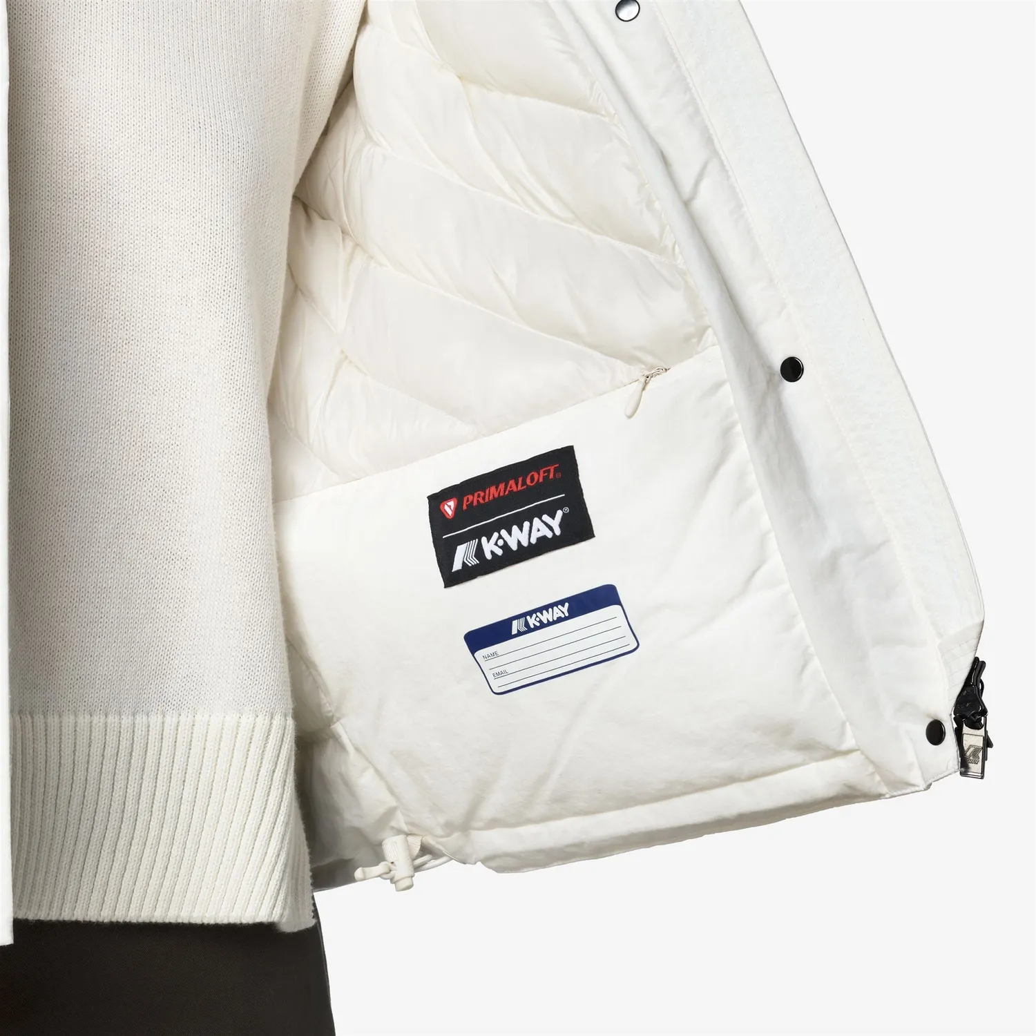 K-Way Kali Warm Cotton Nylon geacă damă albă scurtă