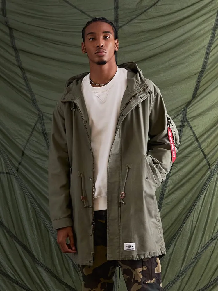 Alpha Industries M-59 Fishtail parka neagra calduroasa