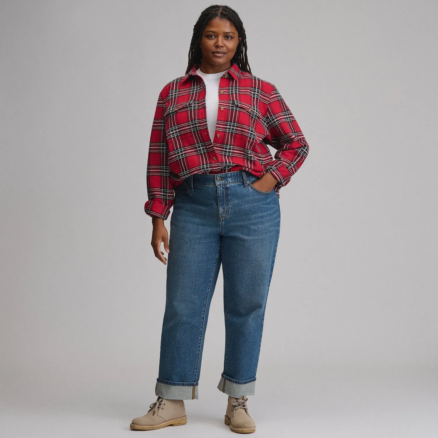 Eddie Bauer Heritage Soft Classic Novelty Flannel camasa Cardinal