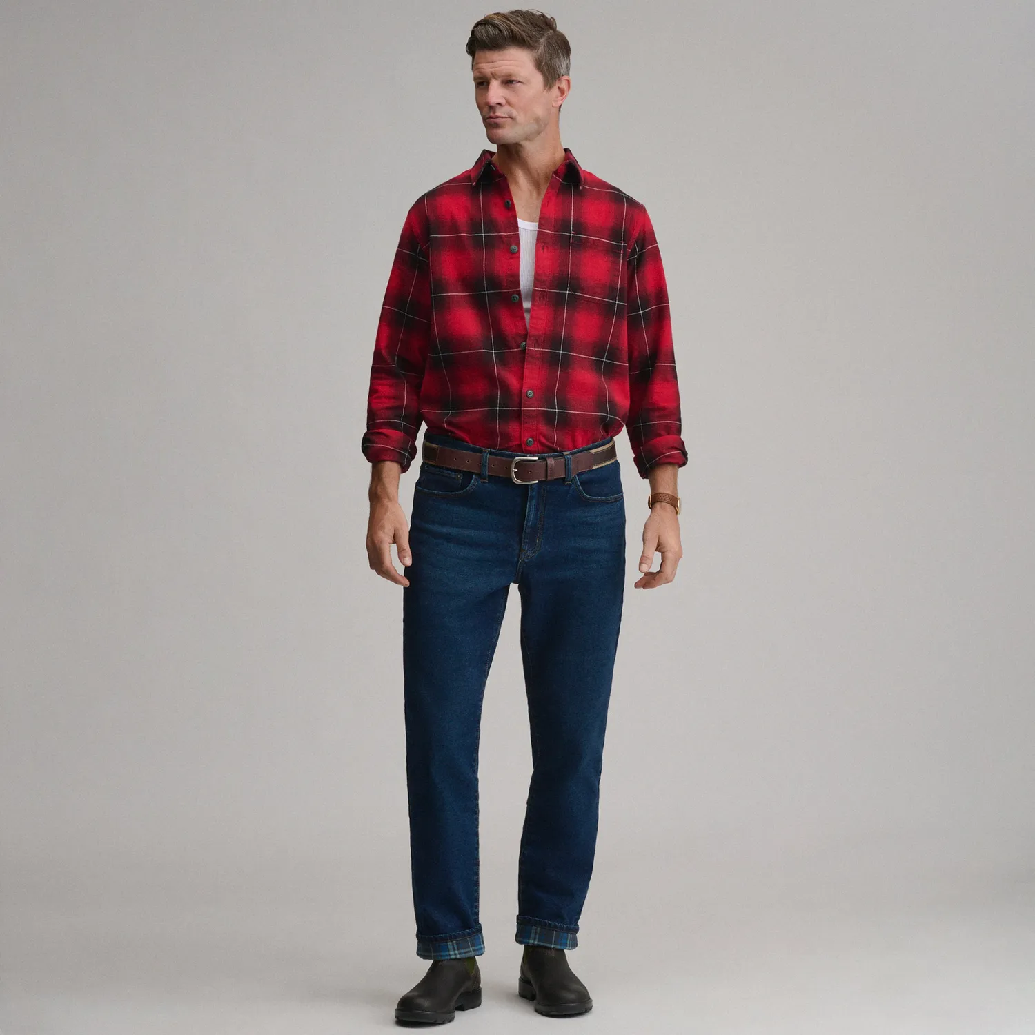 Eddie Bauer Eddie's Flex blugi barbati Pacific Blue flanel