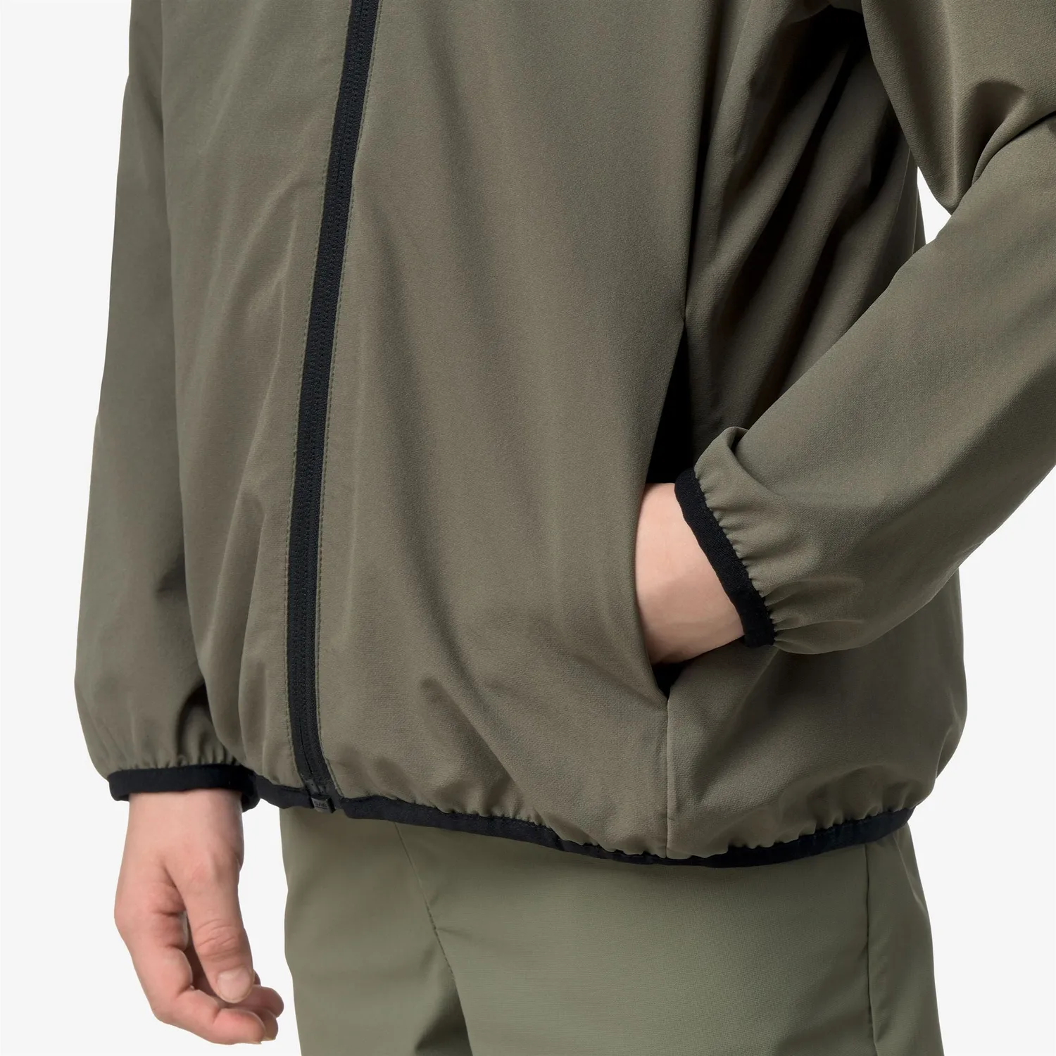 K-Way Journeer Travel K4133FW fleece copii verde cu gluga
