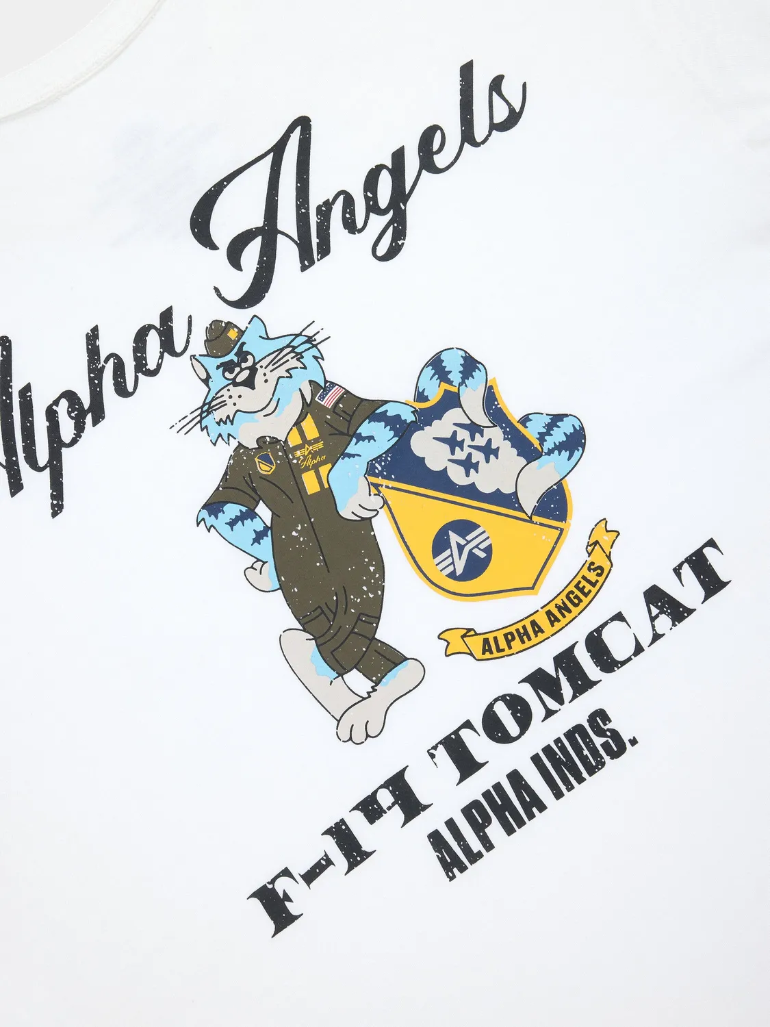 Alpha Industries Relaxed Angels tricou alb-bleu bumbac