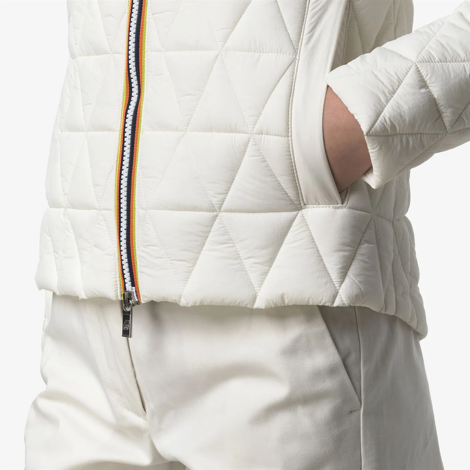 K-Way Lil Diamond Quilted Warm geacă damă White Gardenia