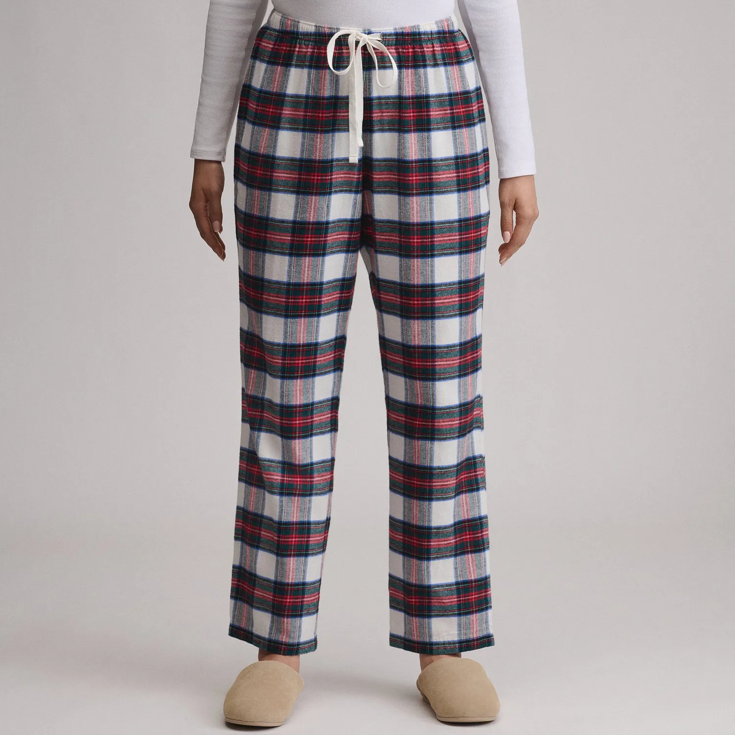 Eddie Bauer Stines pantaloni pijama flanel gri deschis