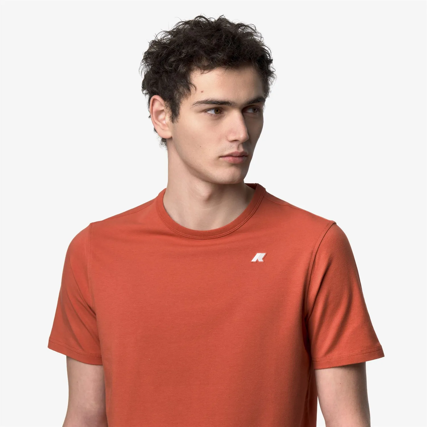 K-Way Adame tricou barbati portocaliu maroniu bumbac elastic