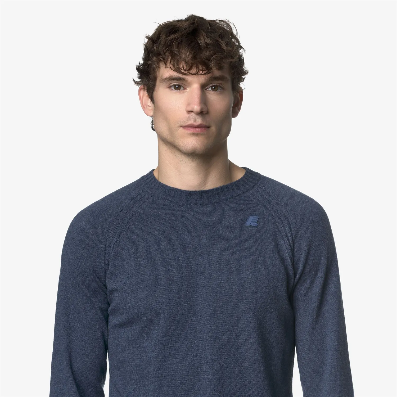 K-Way Sebas Wool Cashmere pulover albastru lână