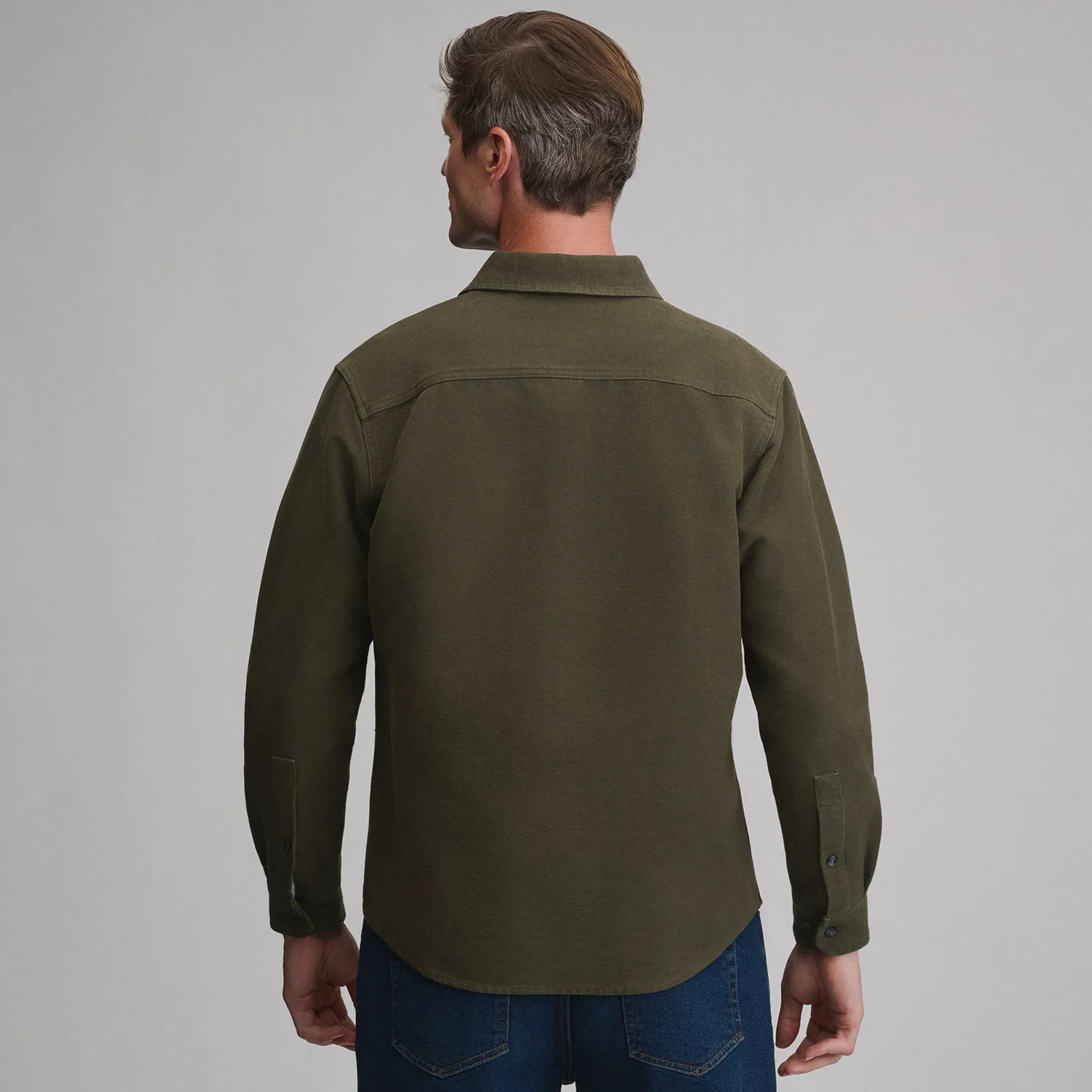 Eddie Bauer Chamois cămașă Deep Olive flanel groasă