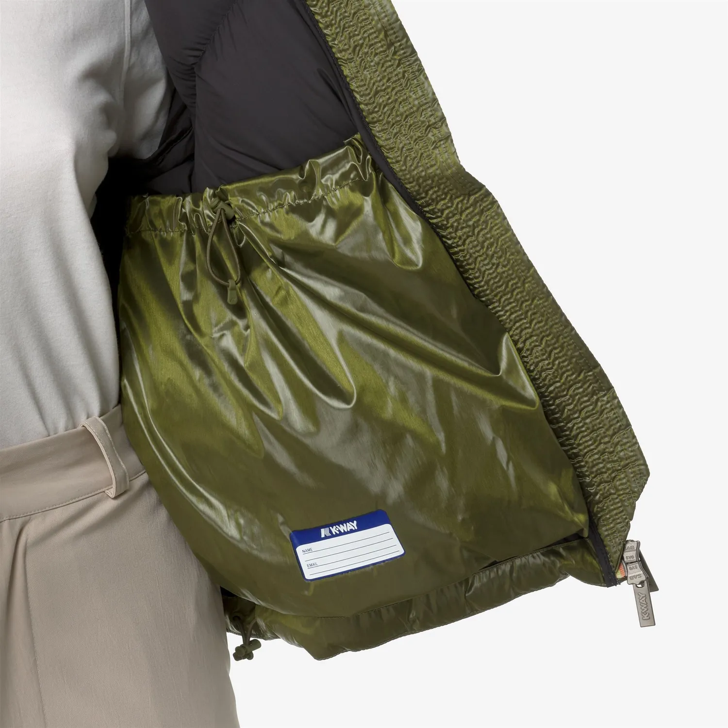 K-Way Ninev Crystal Chintz geaca dama verde groasa