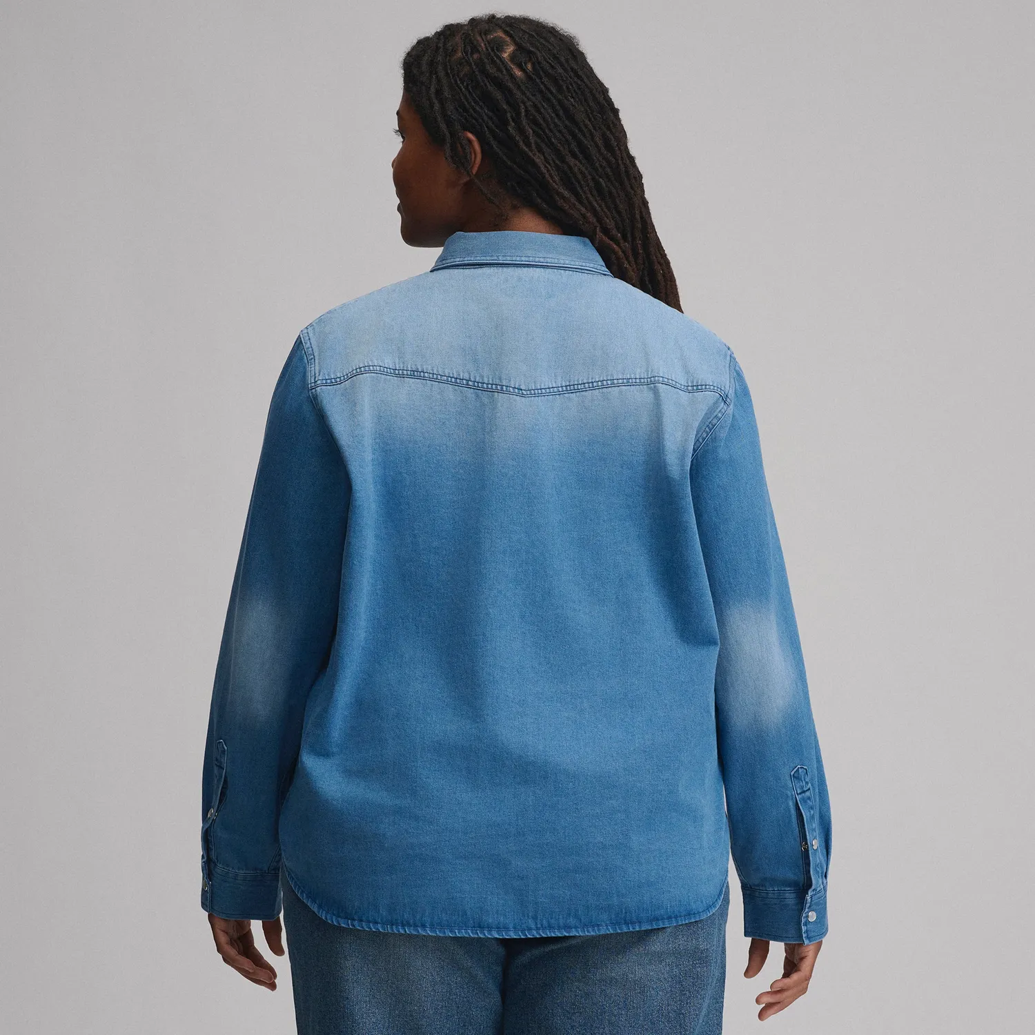 Eddie Bauer Western Denim cămașă damă denim albastră