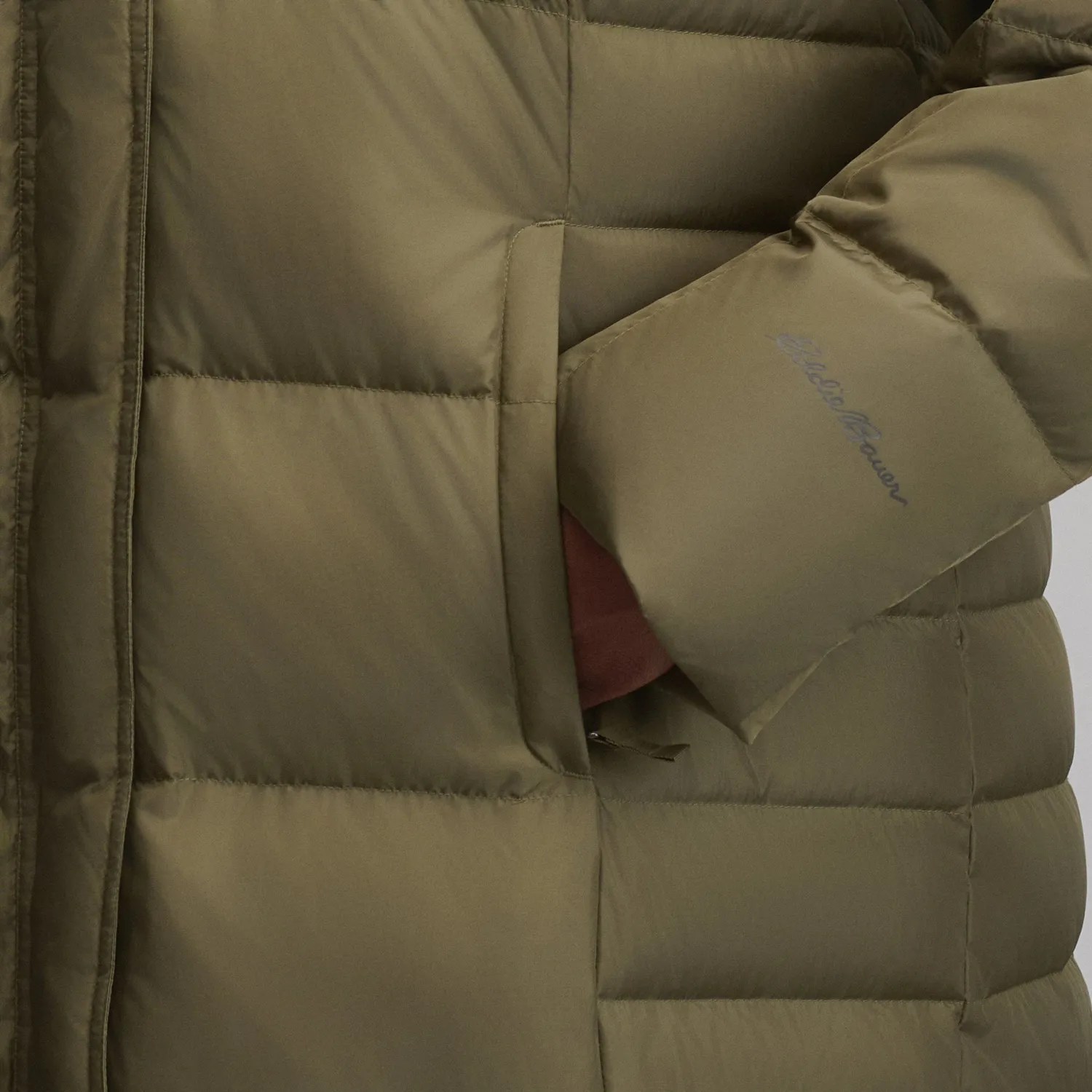 Eddie Bauer Lodge Down Duffle palton dama negru lung calduros