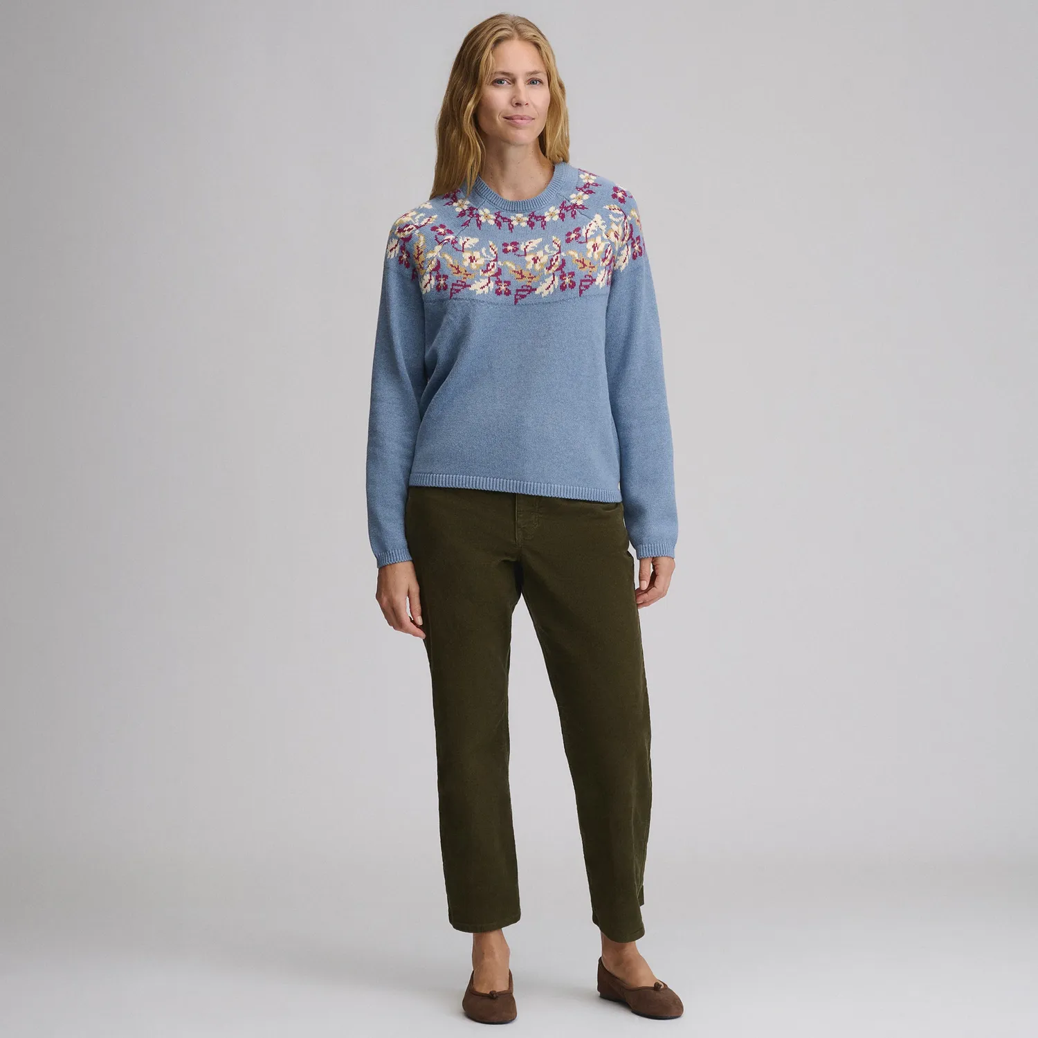 Eddie Bauer Intarsia pulover damă bleumarin