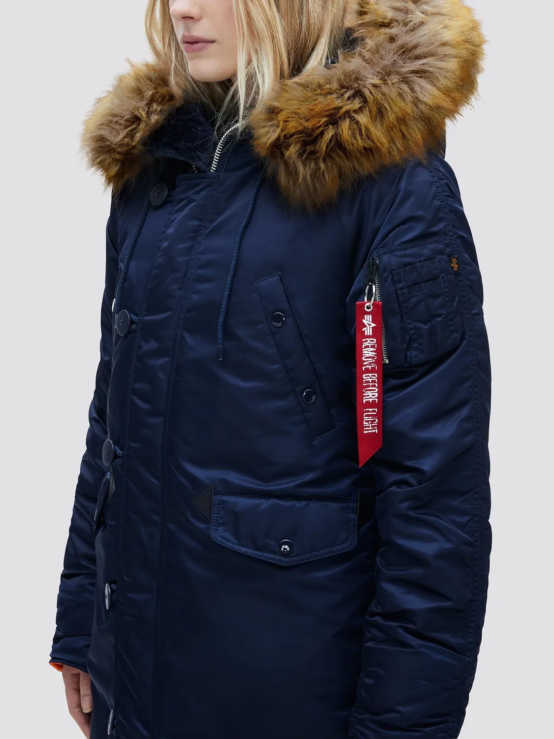Alpha Industries N-3B parka dama neagra calduroasa