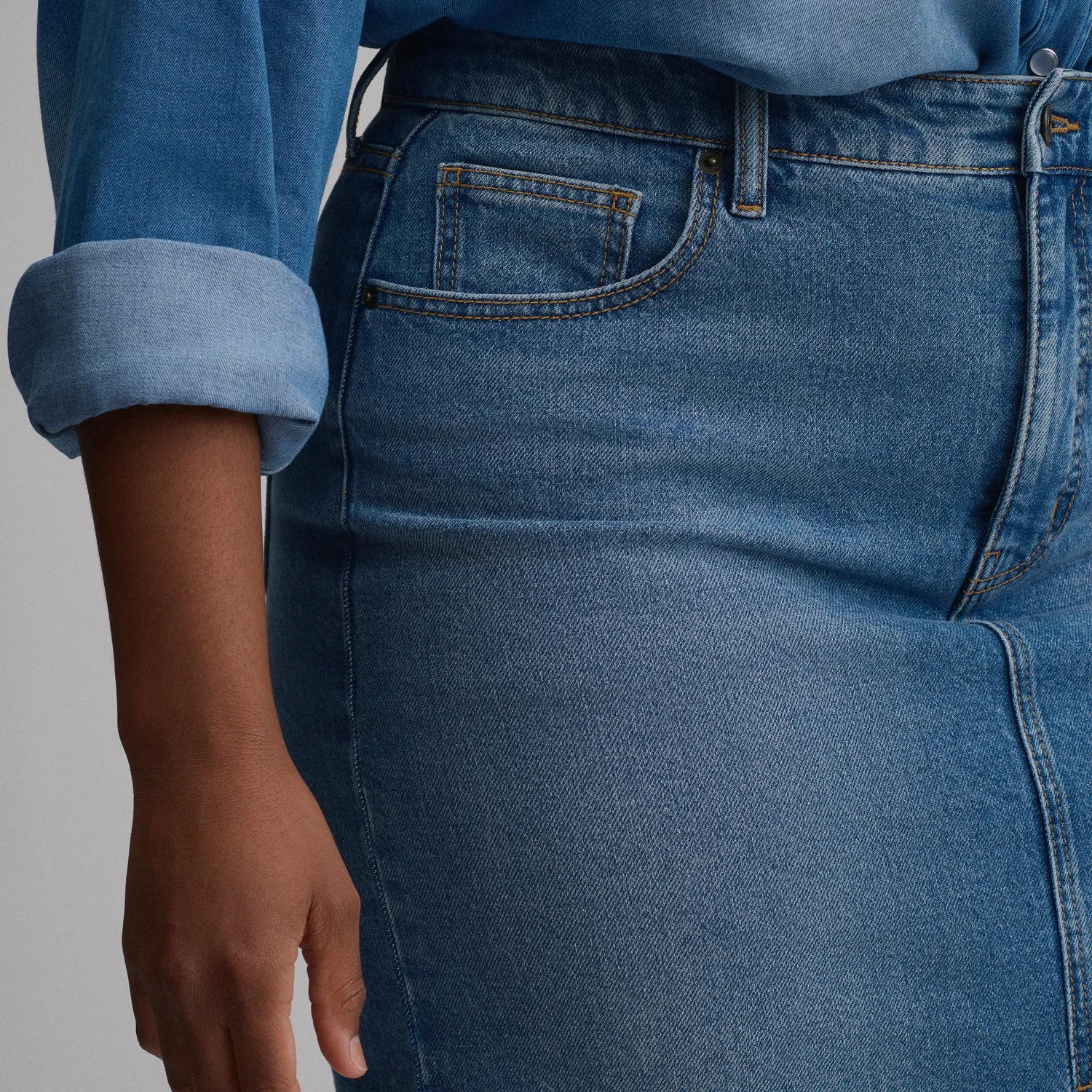 Eddie Bauer Iconic fusta denim dama Vintage clasica