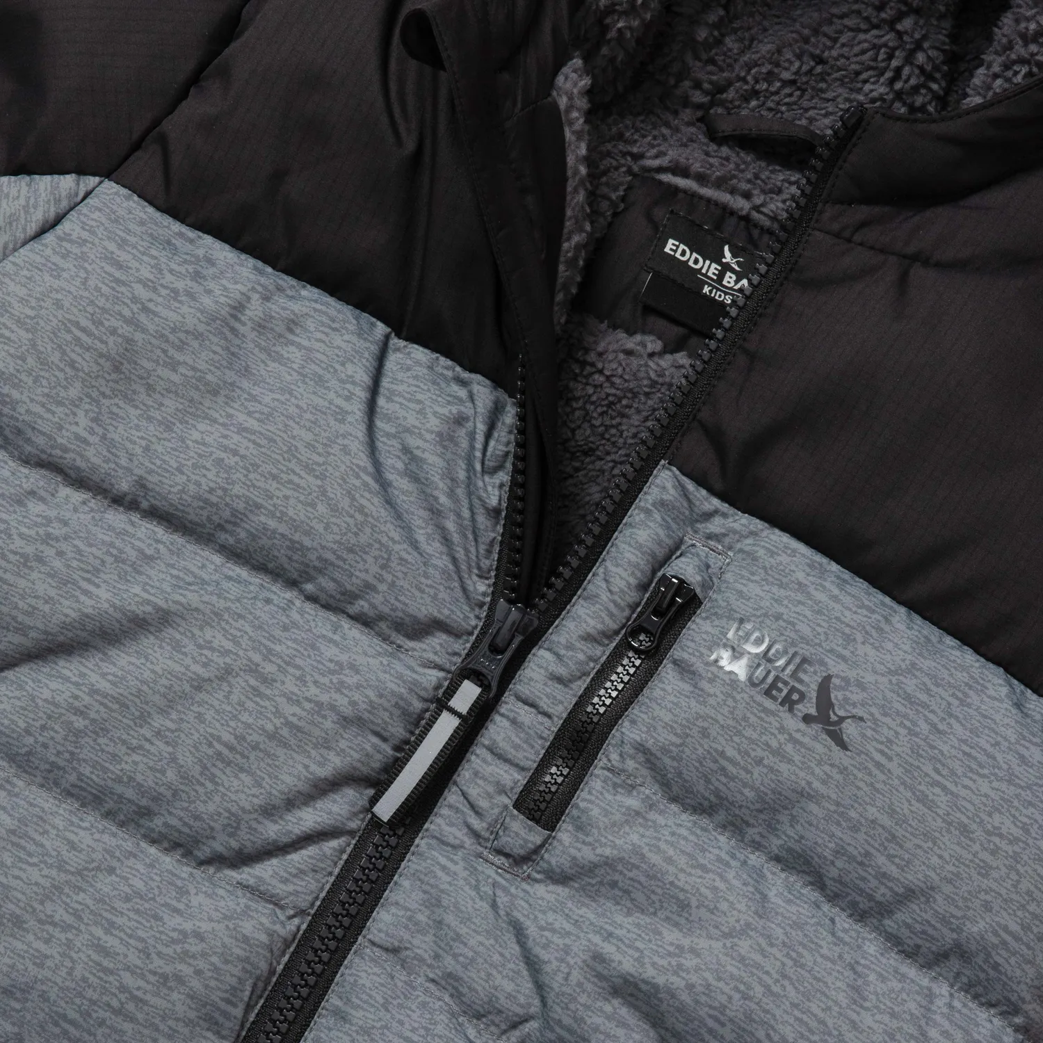 Eddie Bauer Classic Down geaca baieti gri puf 2T