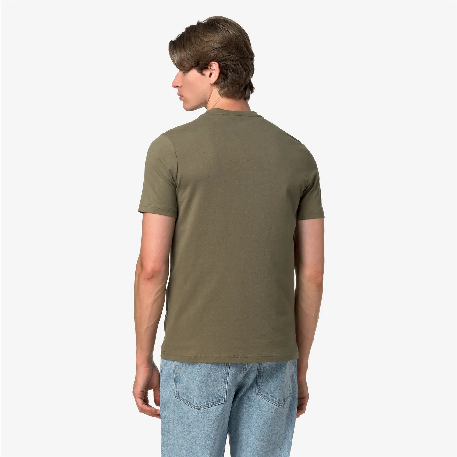 K-Way Odom tricou bărbați verde bumbac slim