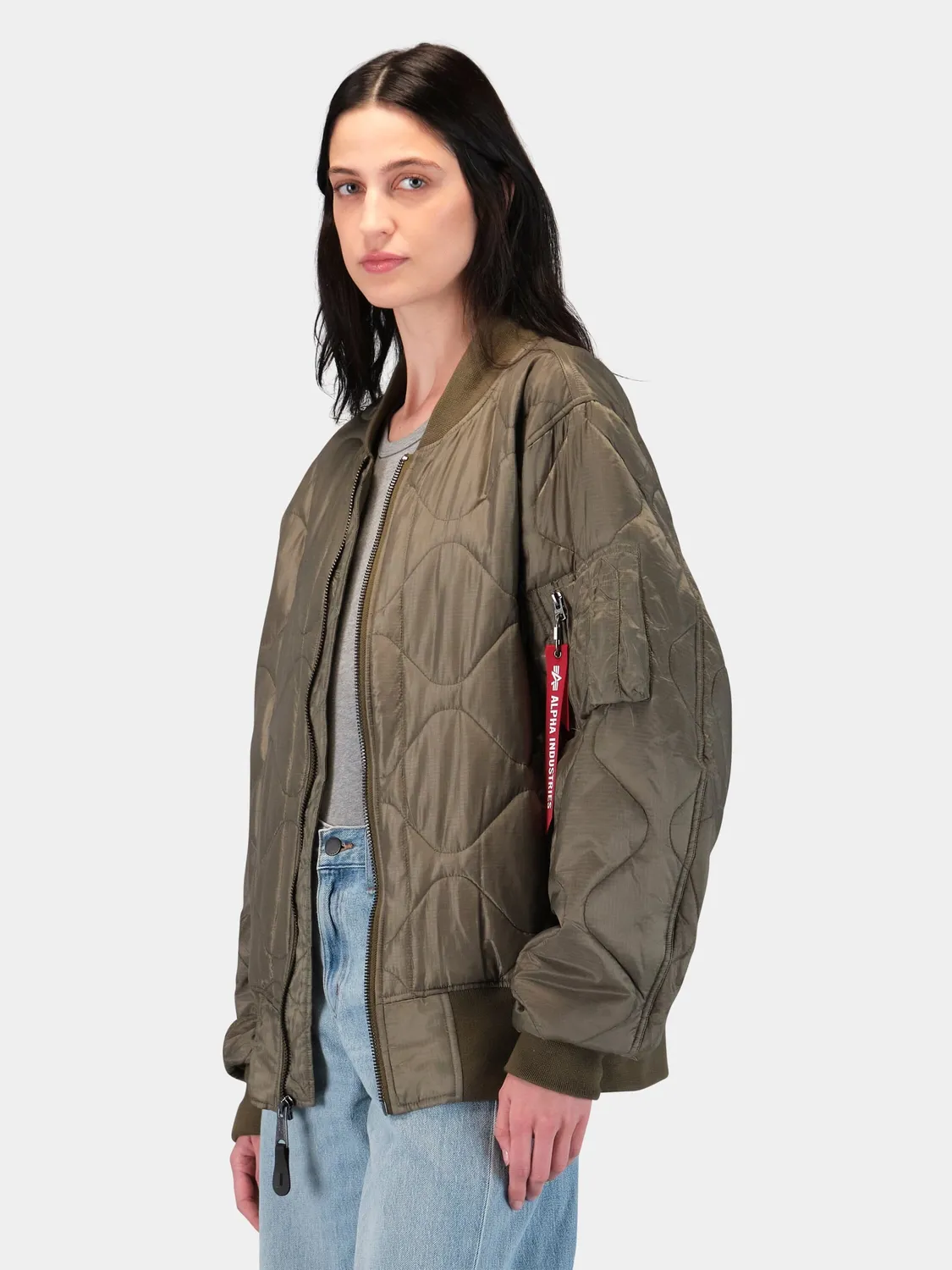 Alpha Industries L-2B Relaxed Quilted Flight geacă verde nailon