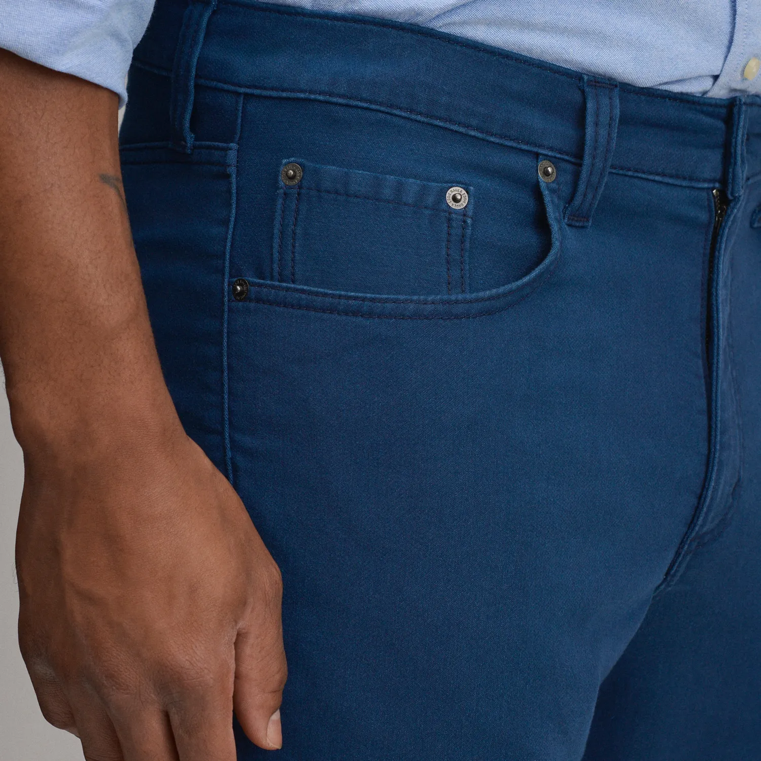 Eddie Bauer Stretch Terry 5-Pocket pantaloni stretch Dark Denim