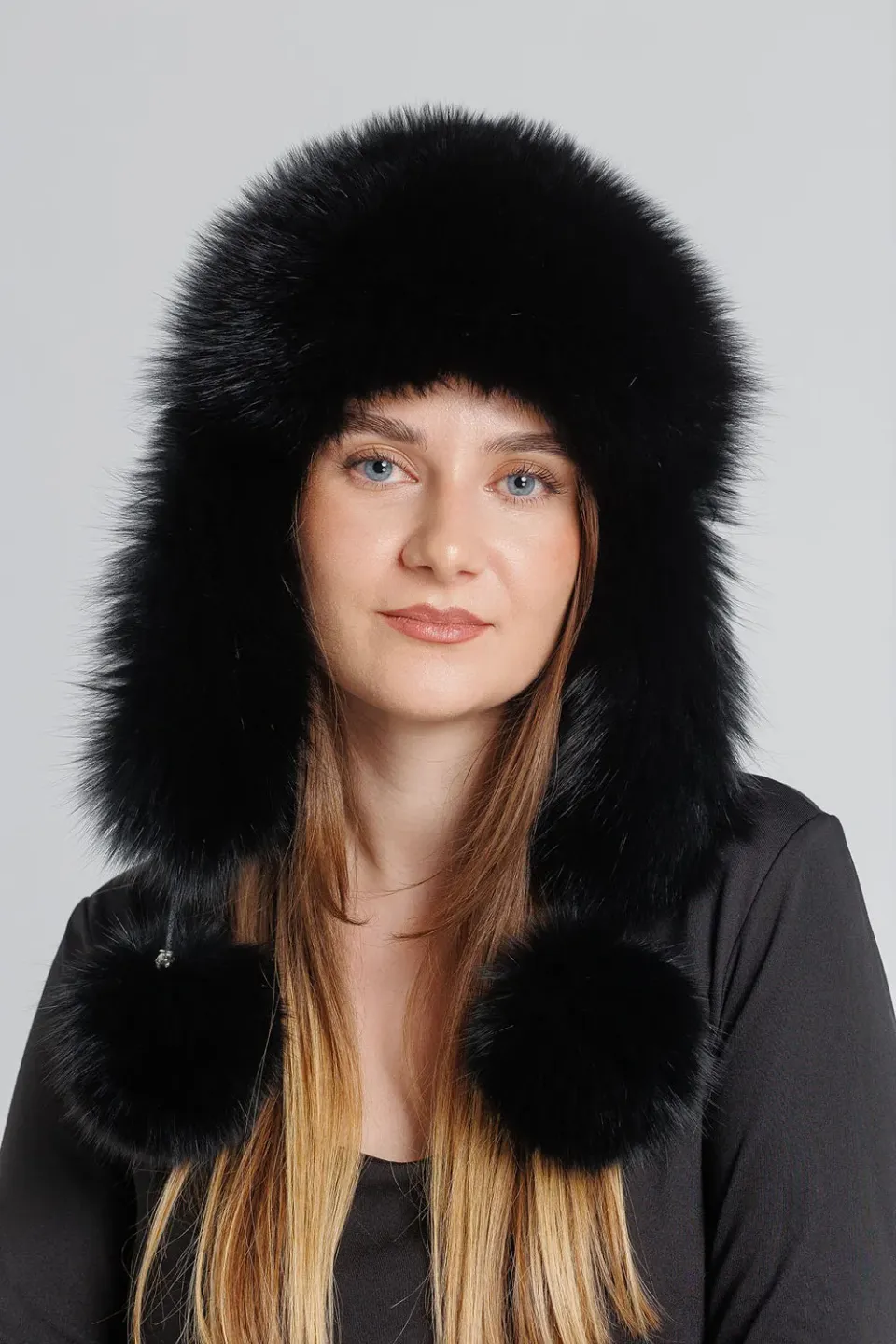 Mareus Obsidian 30 căciulă damă blană vulpe universală