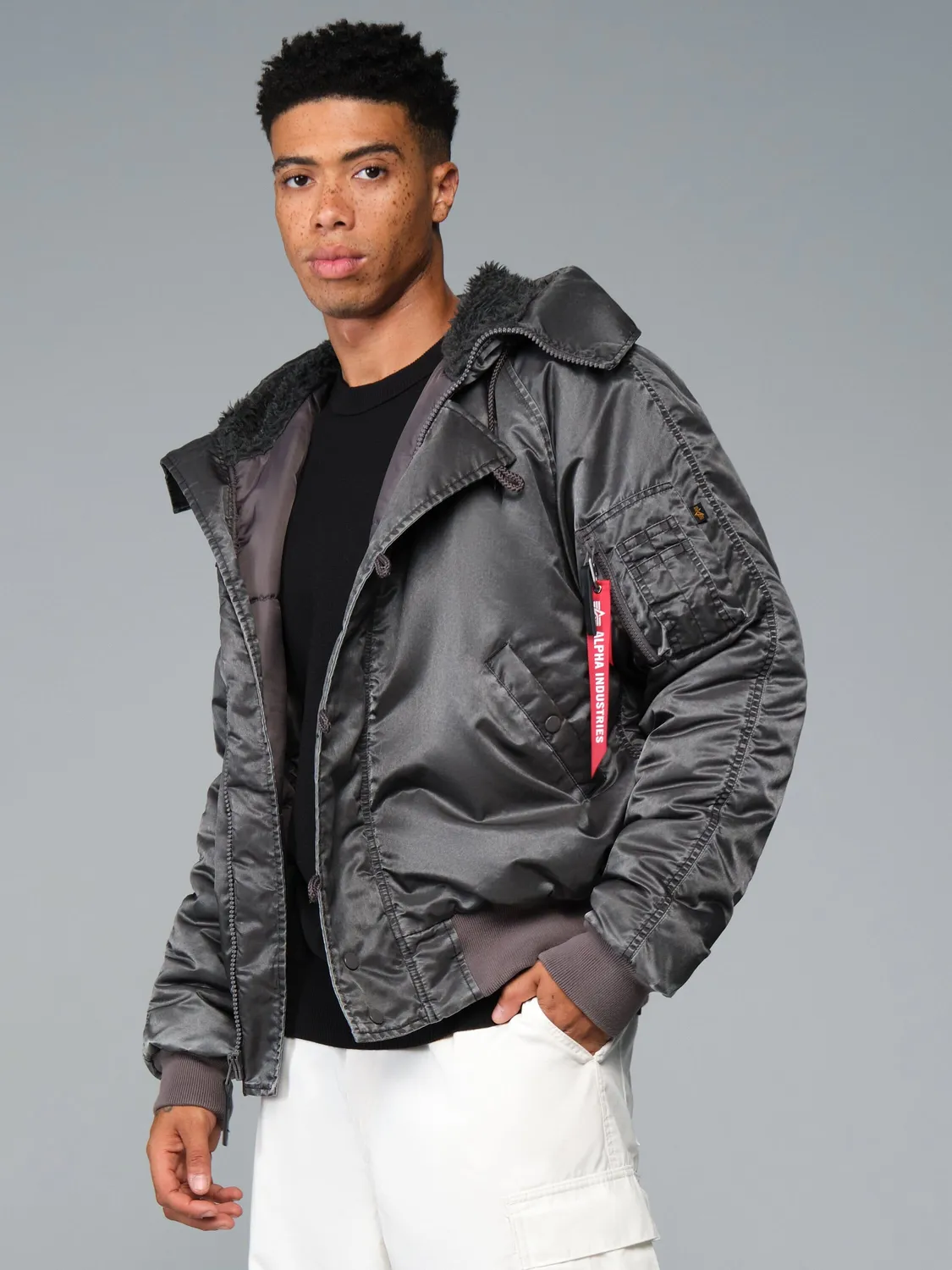 Alpha Industries N-2B Battlewash parcă neagră călduroasă