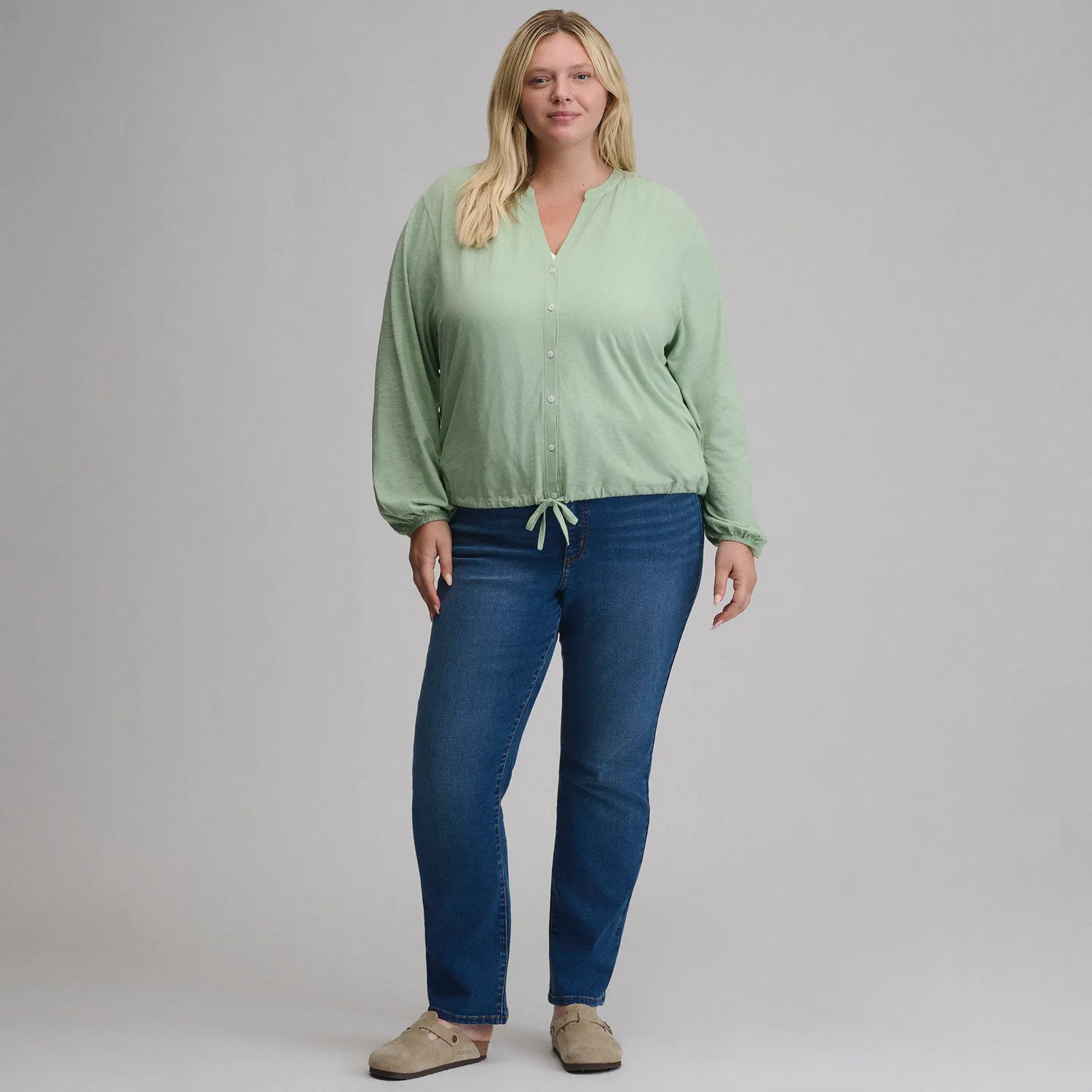 Eddie Bauer Long-Sleeve Button Front bluză damă mov călduroasă