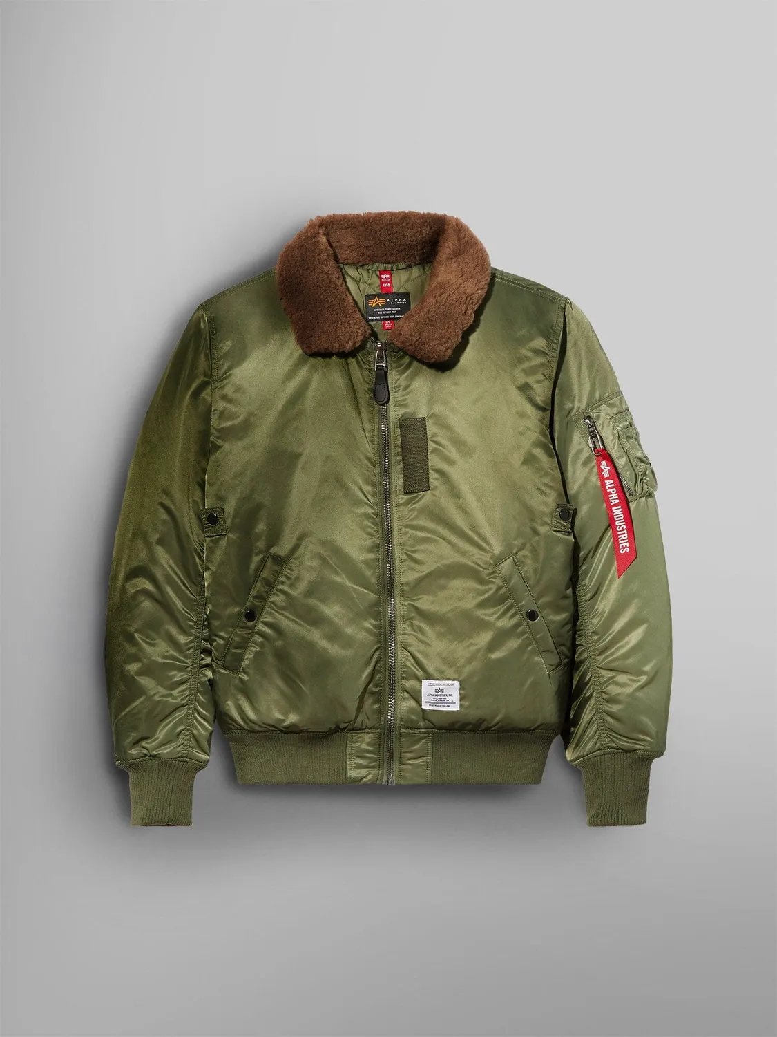 Alpha Industries B-15 Mod geaca bomber negru guler blana