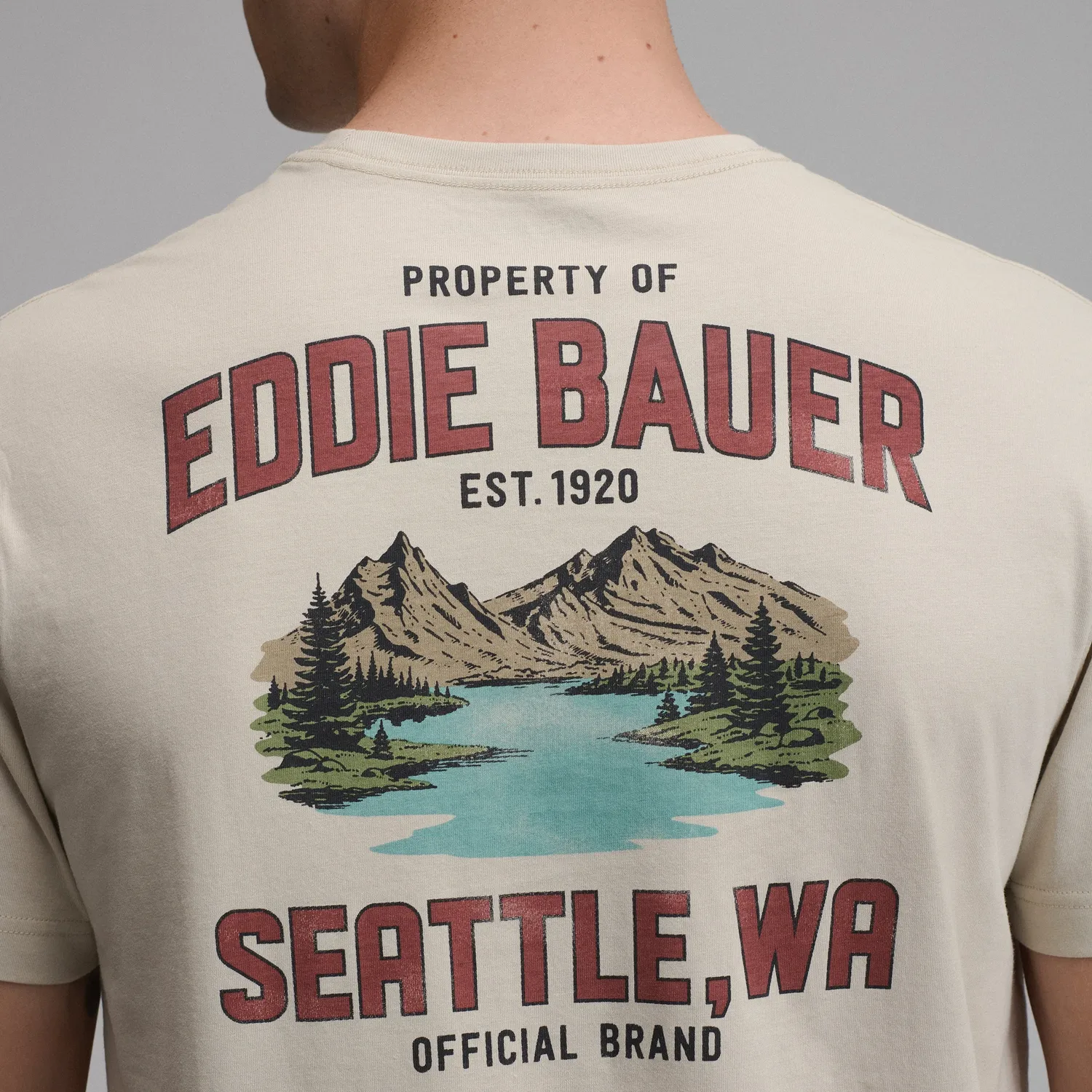 Eddie Bauer EB Est. 1920 tricou bumbac bej clasic
