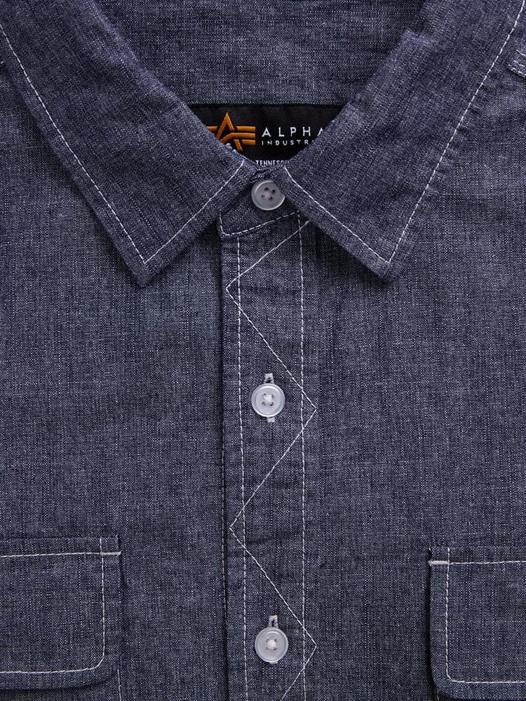 Alpha Industries Multi Pocket camasa albastru chambray