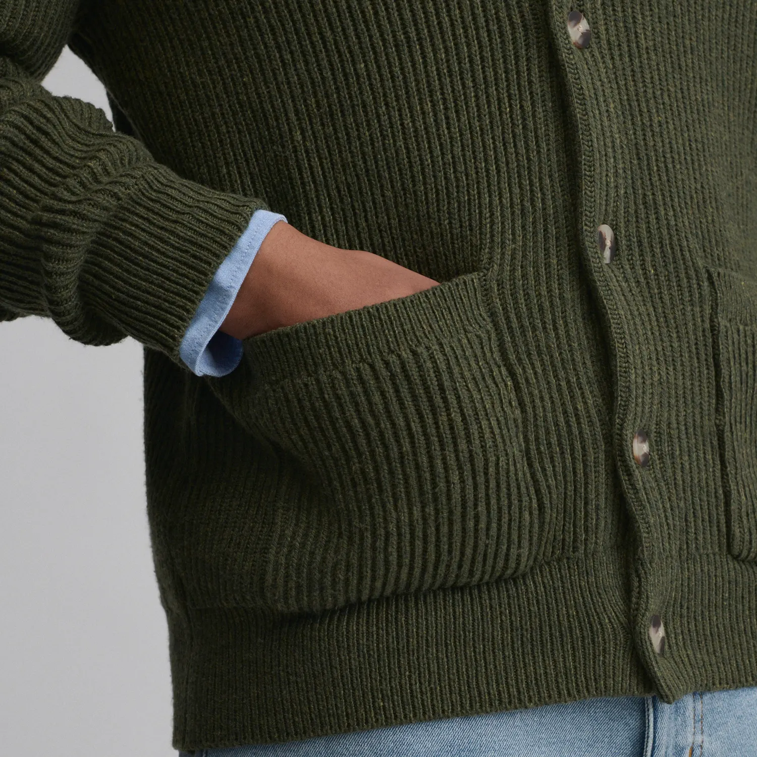 Eddie Bauer Fletcher Bay cardigan bărbați Deep Olive gros