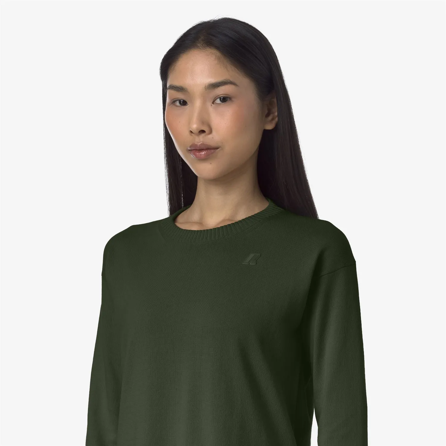 K-Way Domitine Cotton PS pulover bumbac verde damă