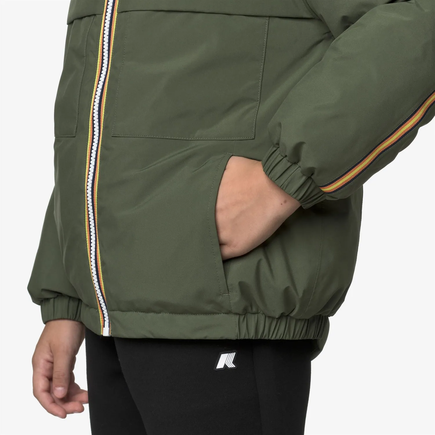 K-Way Diegue geaca baieti Green Cypress cu gluga