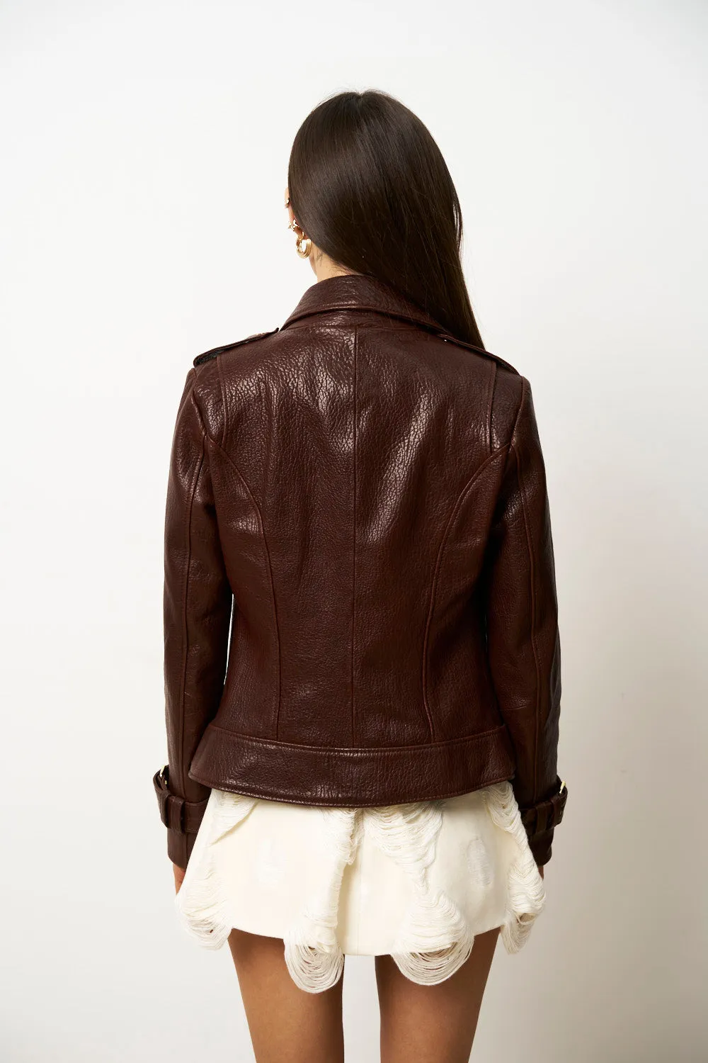 Mareus geaca piele Amber Cognac 624 maro 55 cm