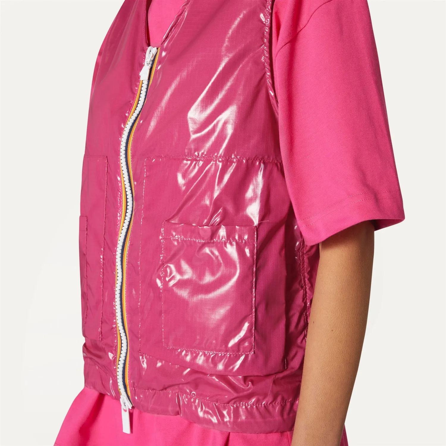 K-Way Barnel K6116XW vesta ripstop roz semi-transparenta