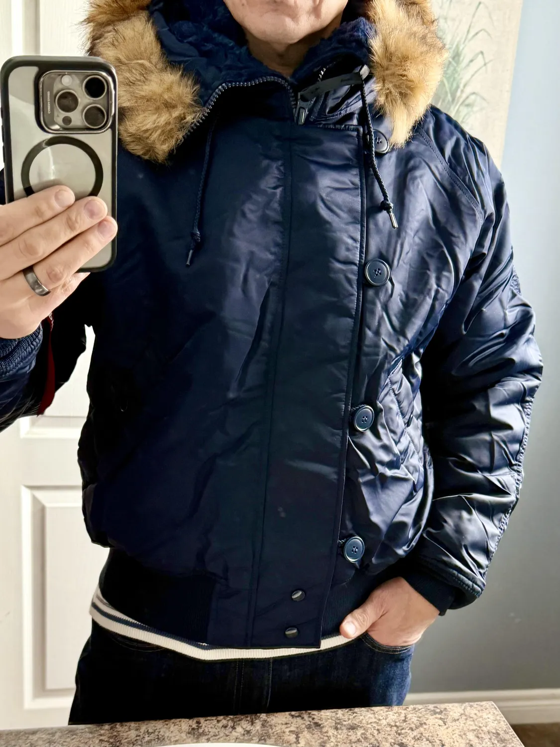 Alpha Industries N-2B Short Waist parka negru ger
