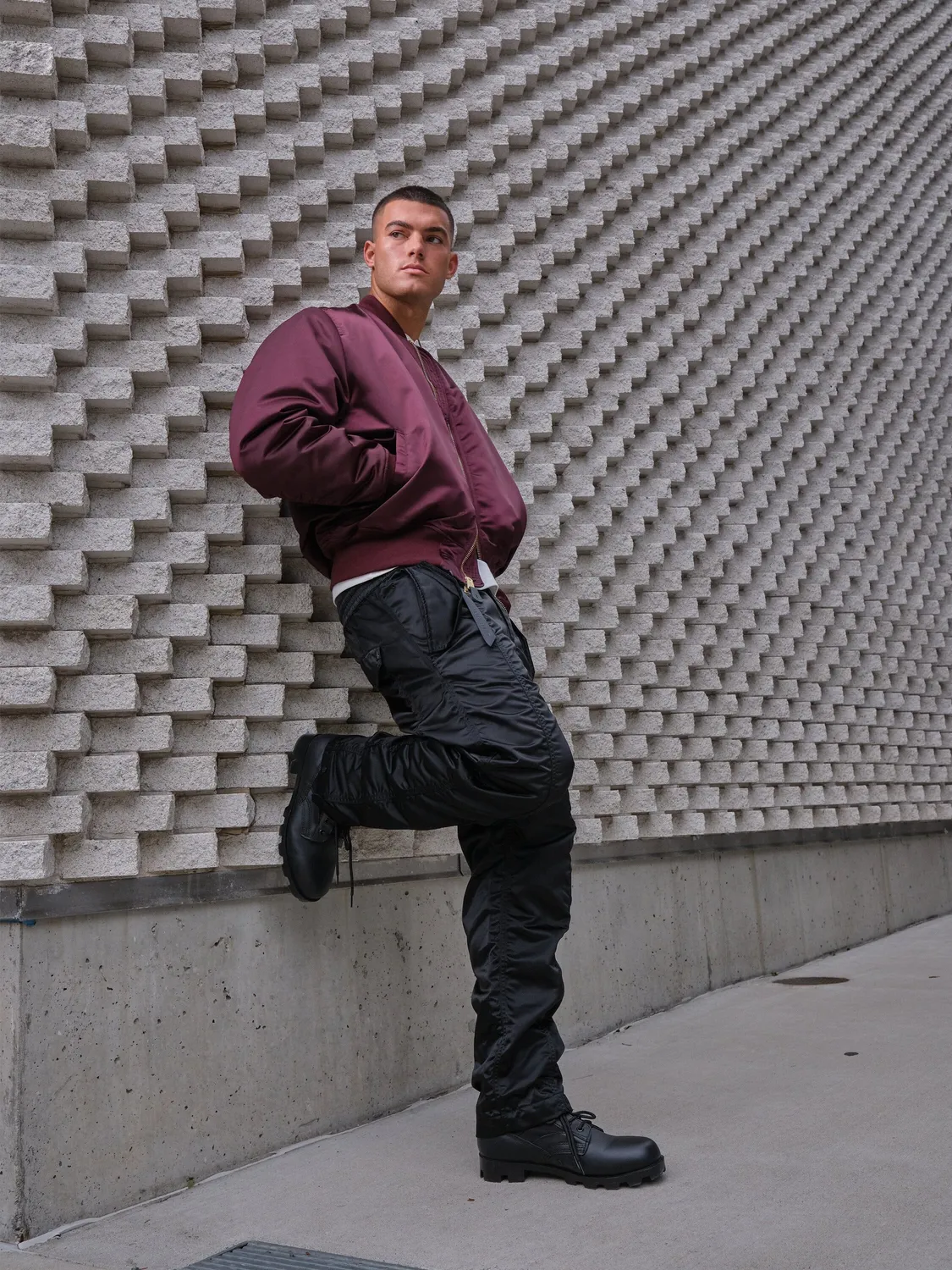Alpha Industries MA-1 Nylon pantaloni negri relaxati