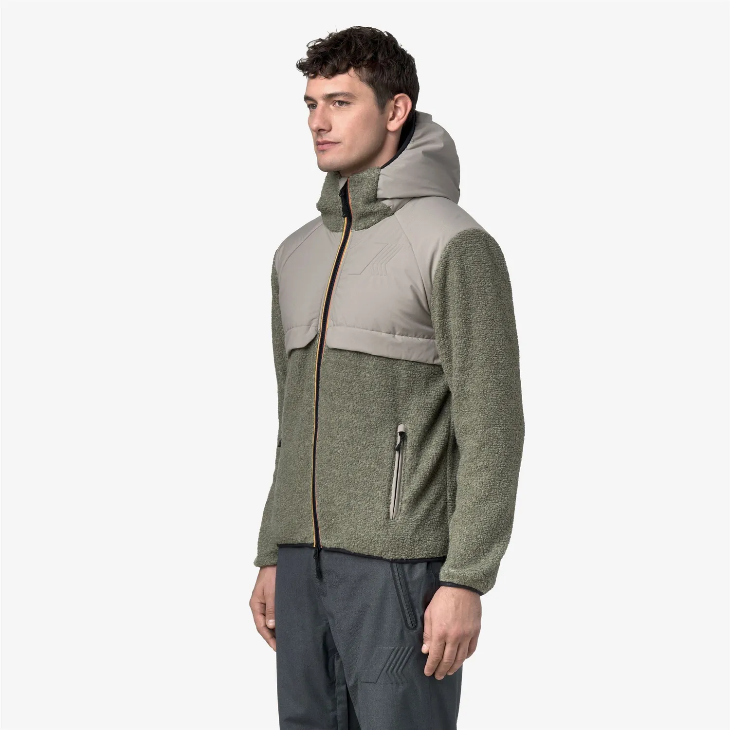 K-Way Bauges Polar fleece Green Oak cu gluga