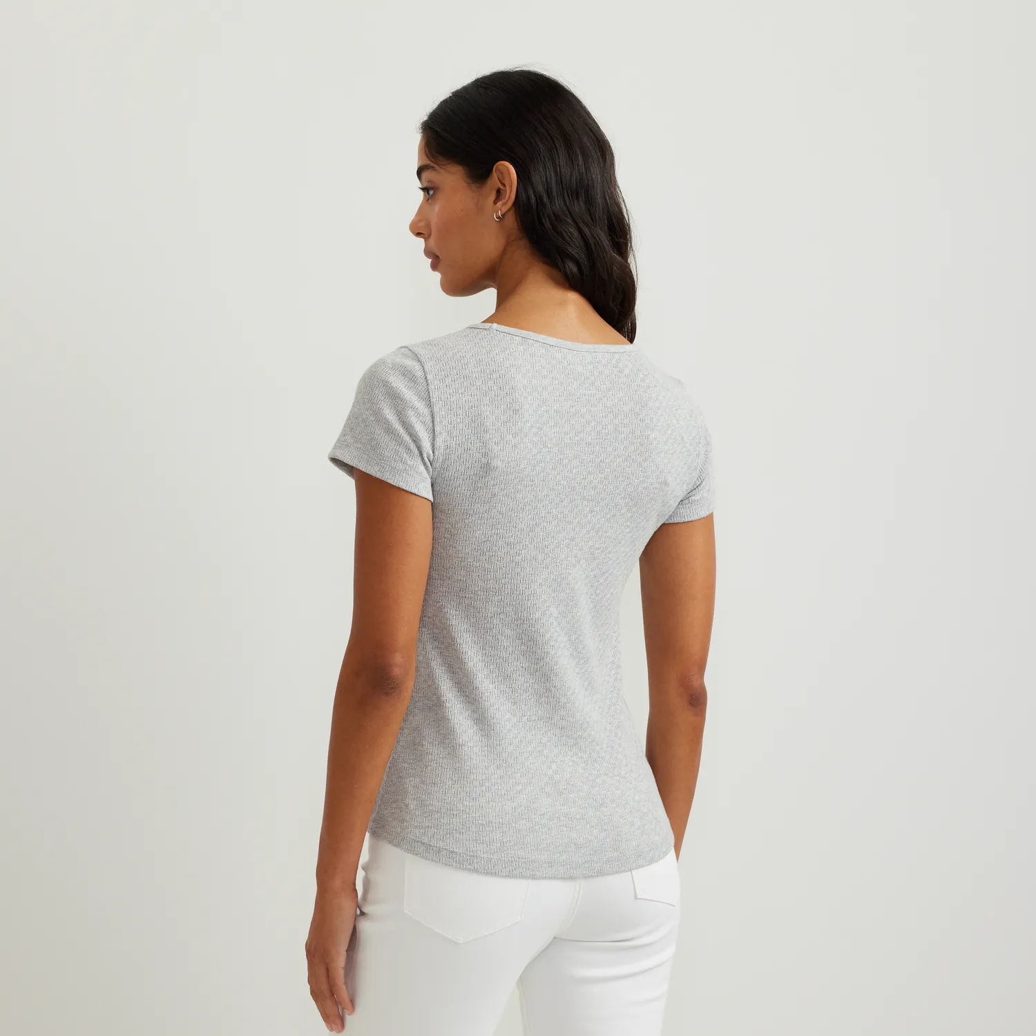 Eddie Bauer Pointelle Dobby camasa dama albastra vaporoasa
