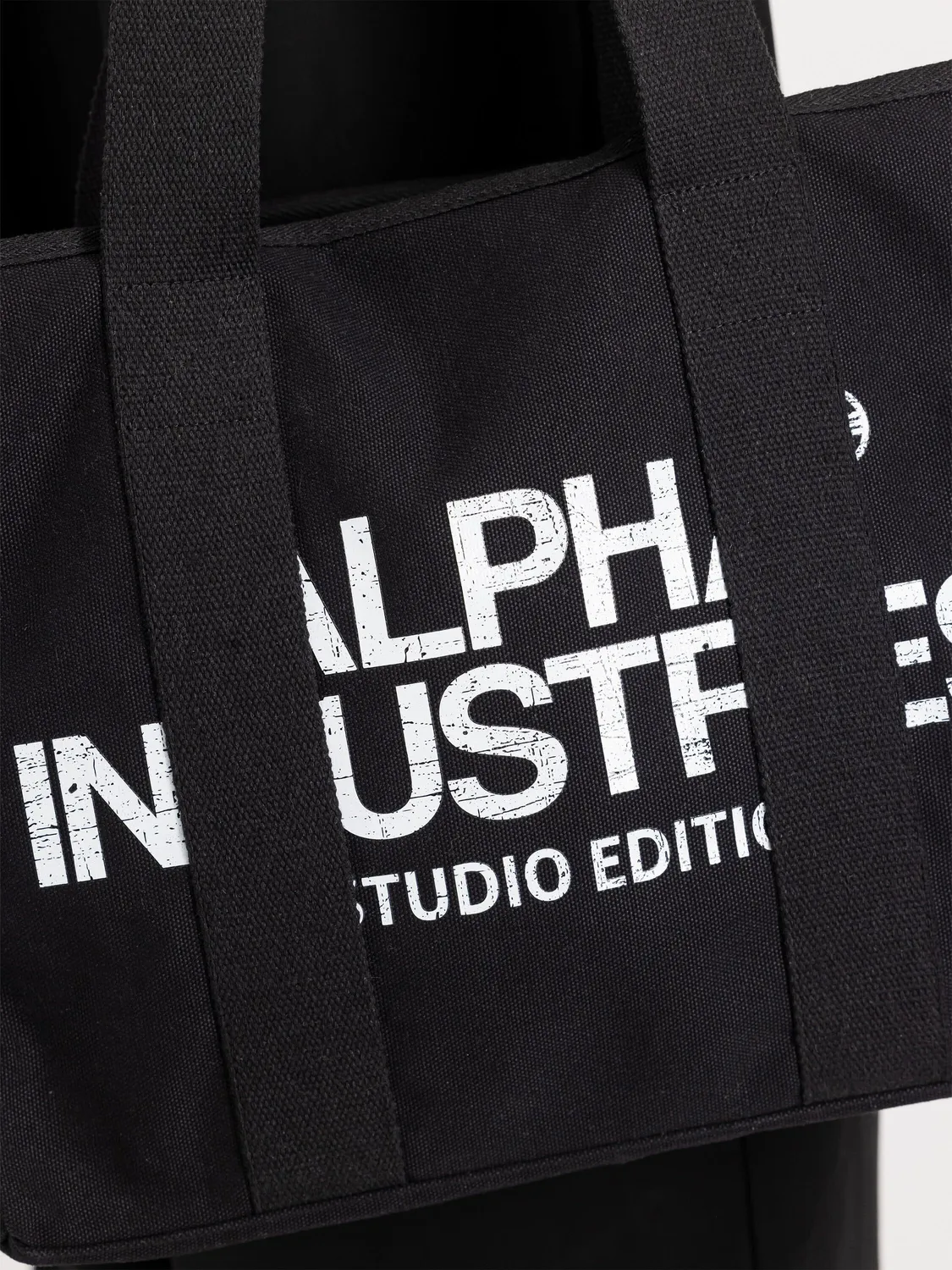 Alpha Industries Studio Tote geanta neagra bumbac 22L